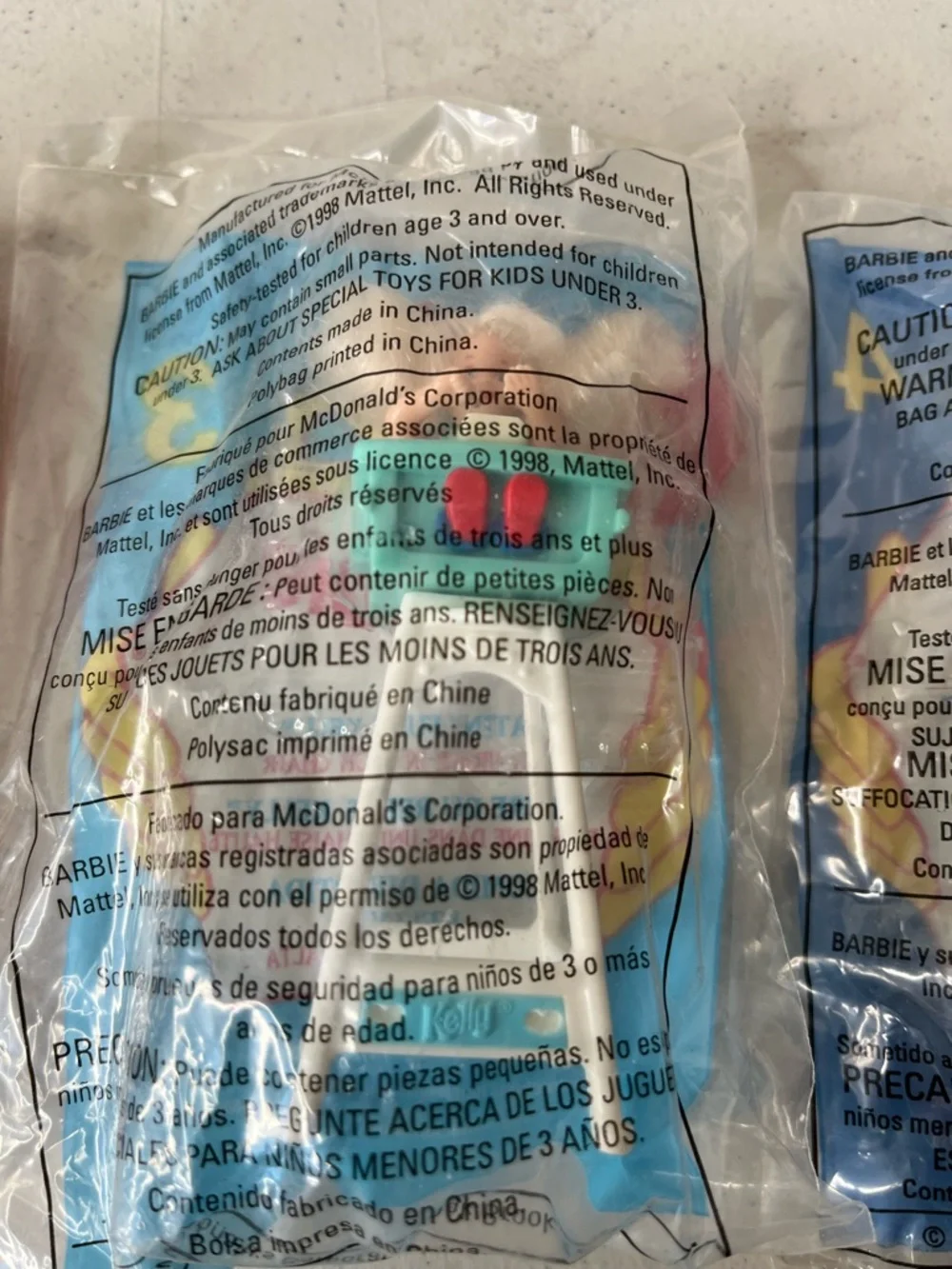 Barbie Happy Meal Figurine Packaging 1998 & 1999